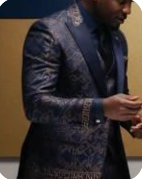 The Sovereign Indigo Boardroom Jacket - Paleo-Hebrew Executive Blazer by Afrigale Royal Lineage Attire