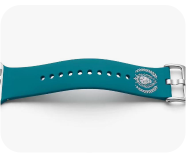 Royal Judah Solid Deep Teal Silicone Watch Band with Silver Lion Crest