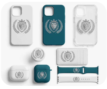 Royal Judah Tech Accessory Suite — Silver Lion Crest Phone Cases, Watch Bands, MagSafe Wallet and AirPods Cases